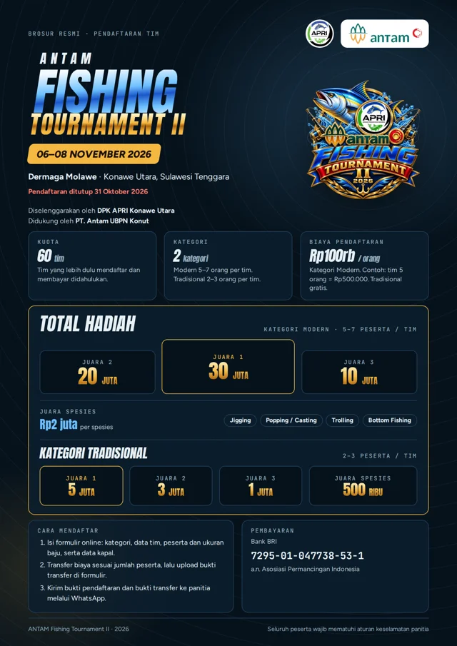 Pratinjau brosur ANTAM Fishing Tournament II 2026